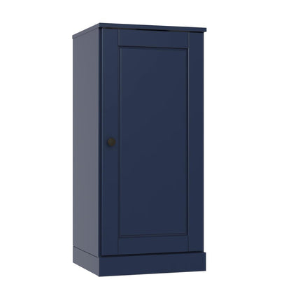 17" Navy Blue Solid Wood Single Door Linen Cabinet HomeRoots