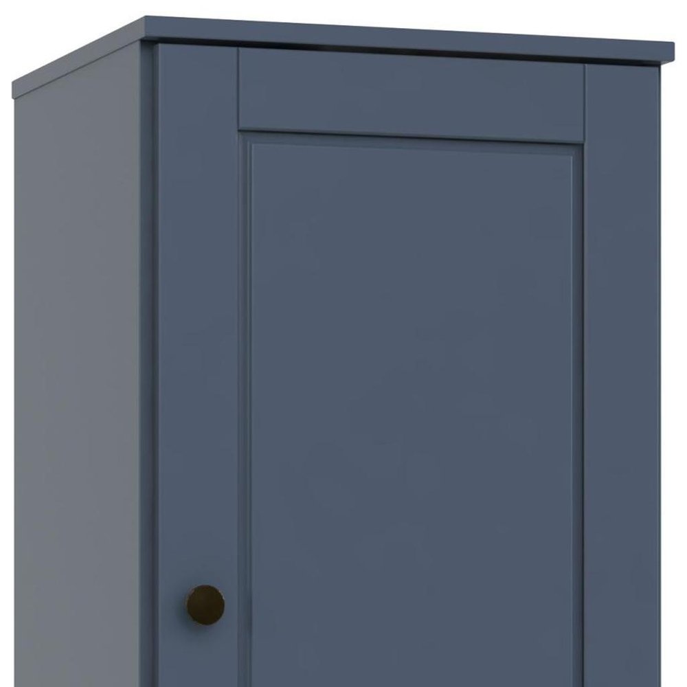17" French Blue Solid Wood Single Door Linen Cabinet