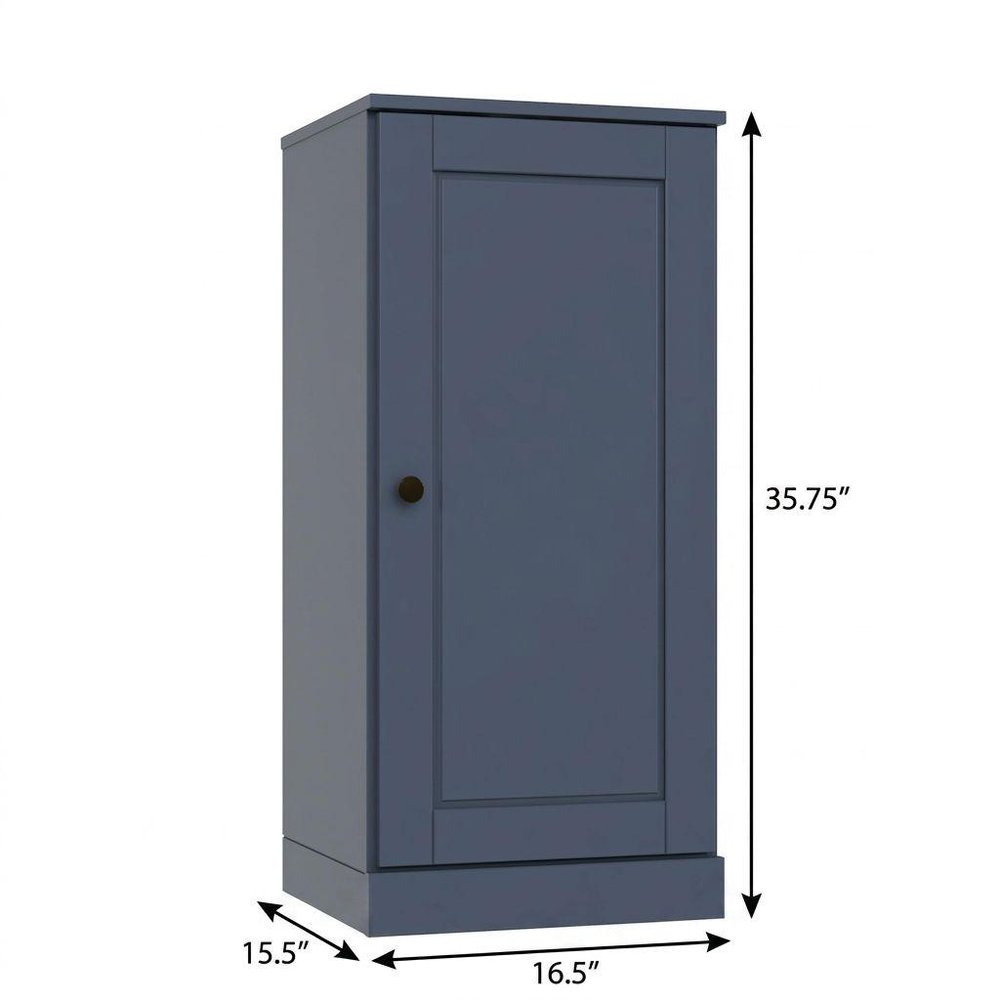 17" French Blue Solid Wood Single Door Linen Cabinet — view 5