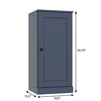17" French Blue Solid Wood Single Door Linen Cabinet HomeRoots
