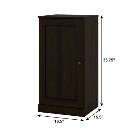 17" Espresso Solid Wood Single Door Linen Cabinet HomeRoots