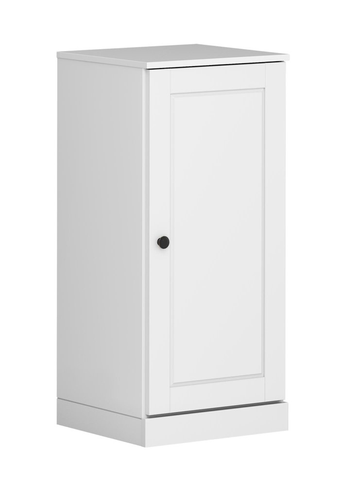17" White Solid Wood Single Door Linen Cabinet