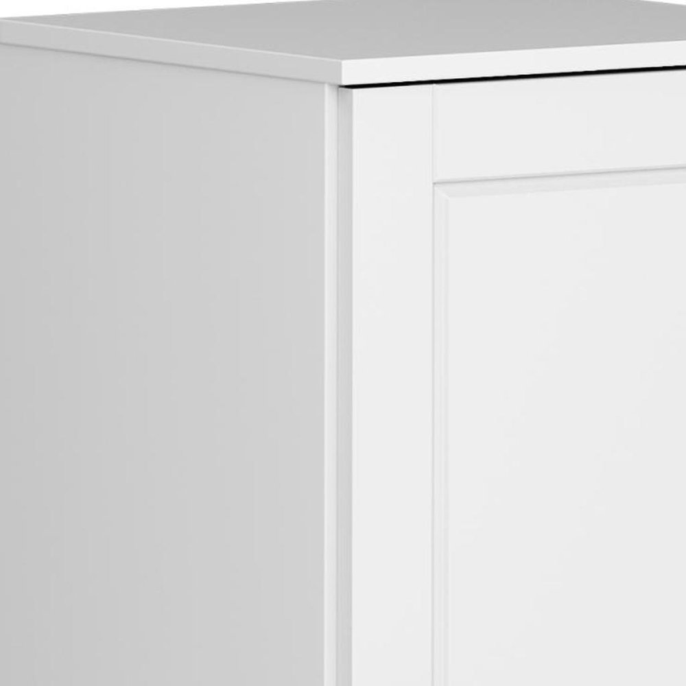 17" White Solid Wood Single Door Linen Cabinet