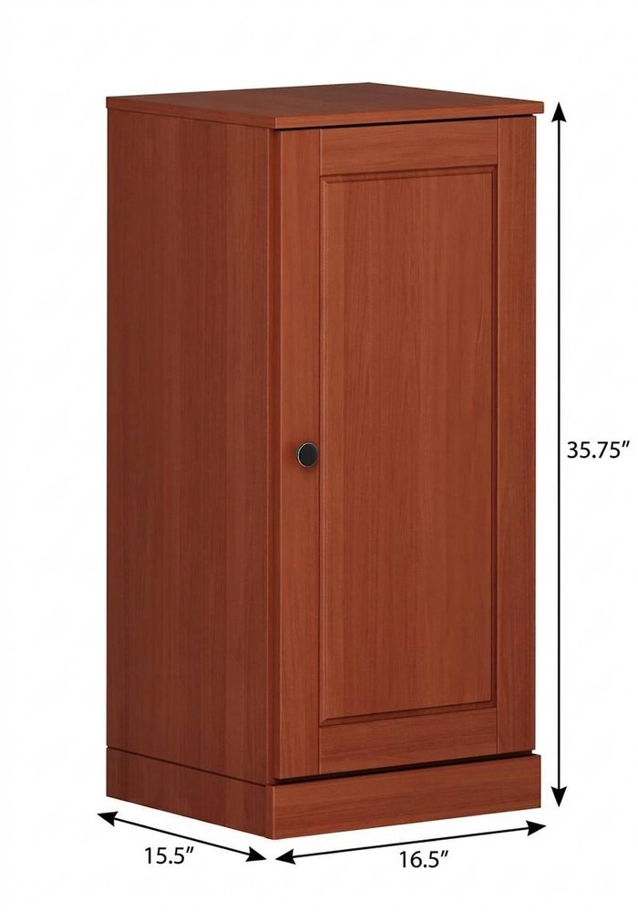 17" Coffee Solid Wood Single Door Linen Cabinet — view 4