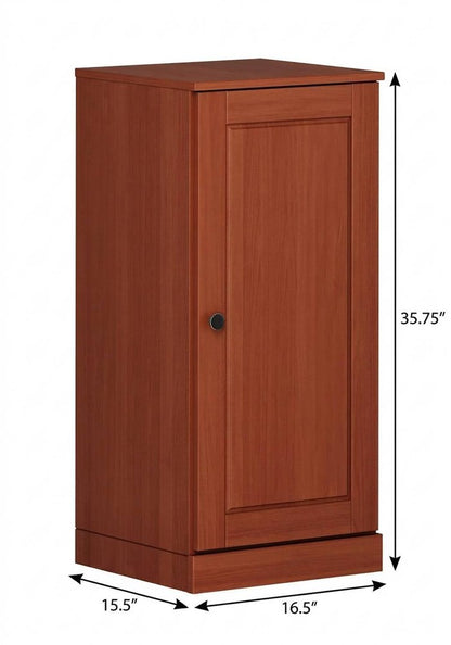17" Coffee Solid Wood Single Door Linen Cabinet HomeRoots