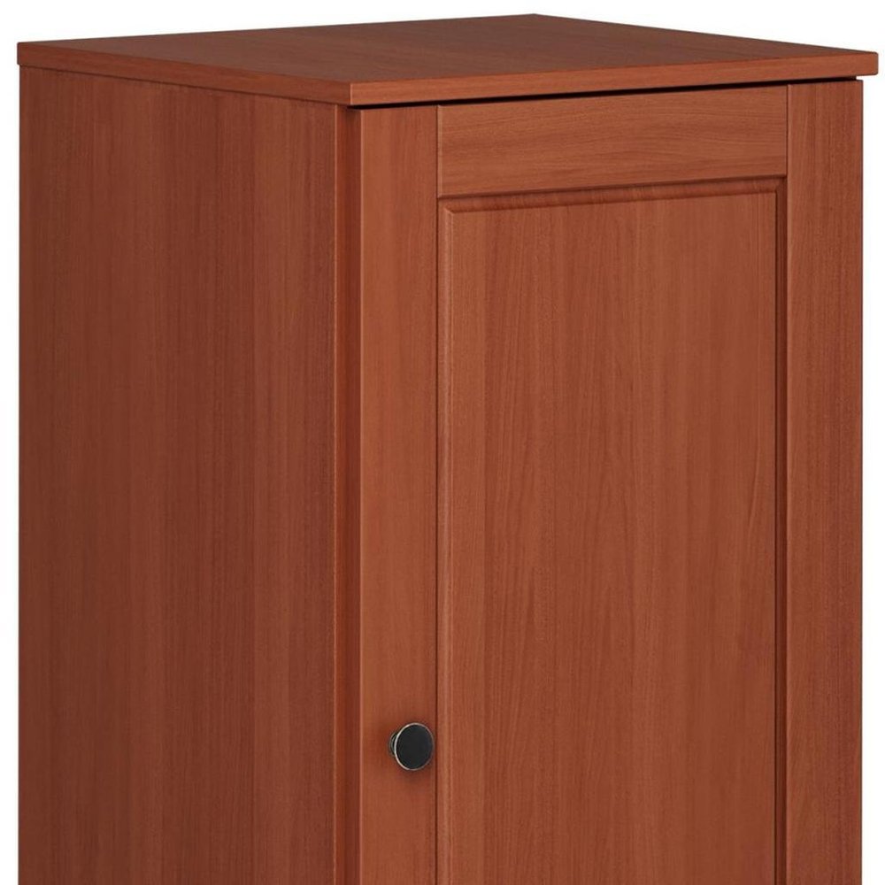 17" Coffee Solid Wood Single Door Linen Cabinet HomeRoots