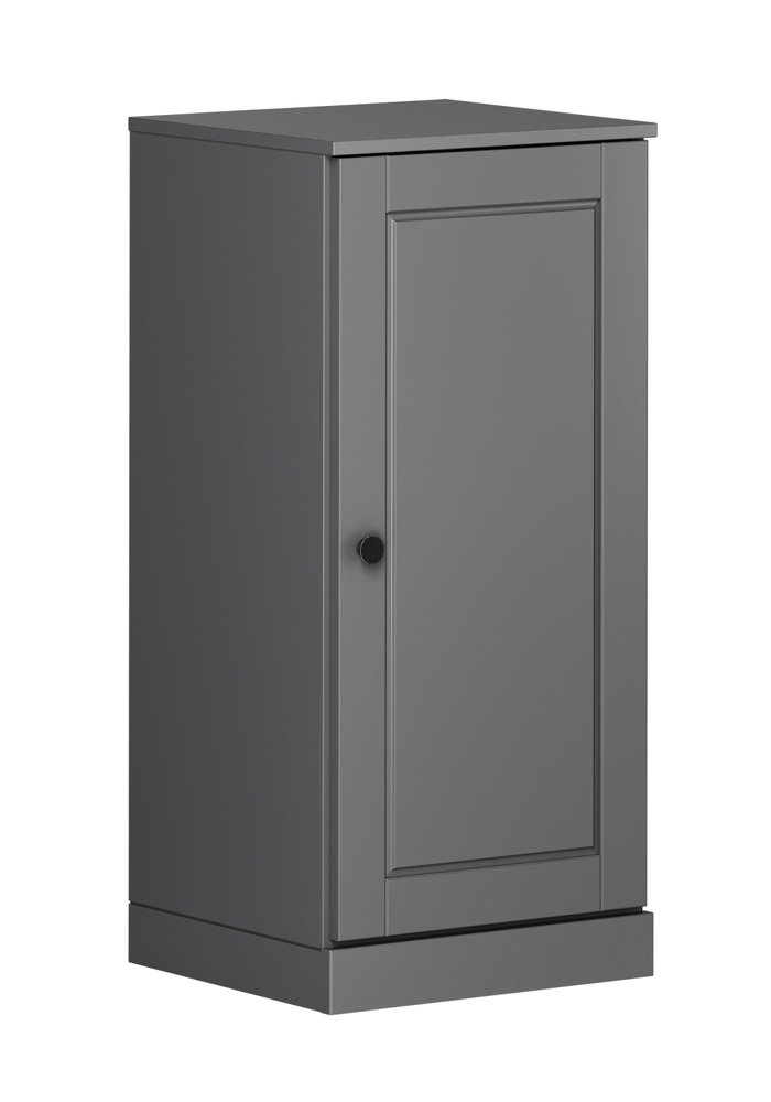 17" Gray Solid Wood Single Door Linen Cabinet — view 1