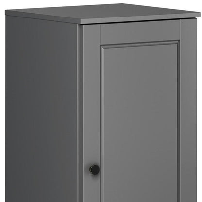17" Gray Solid Wood Single Door Linen Cabinet