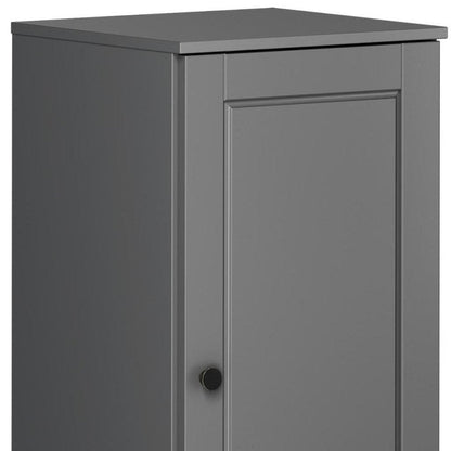 17" Gray Solid Wood Single Door Linen Cabinet HomeRoots