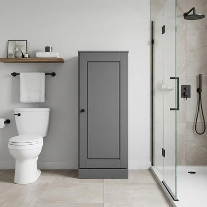 17" Gray Solid Wood Single Door Linen Cabinet HomeRoots