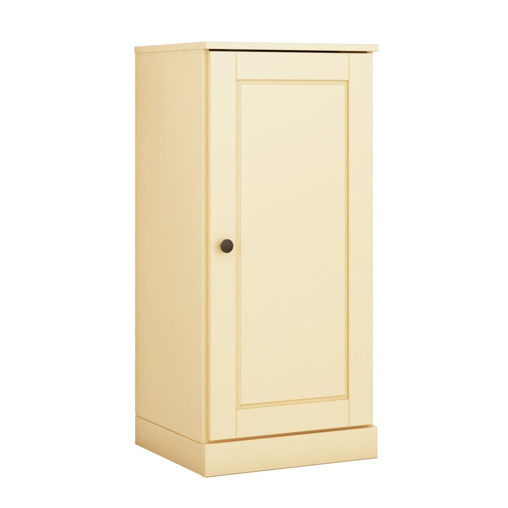 17" Yellow Solid Wood Single Door Linen Cabinet — view 1
