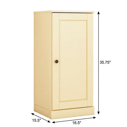 17" Yellow Solid Wood Single Door Linen Cabinet
