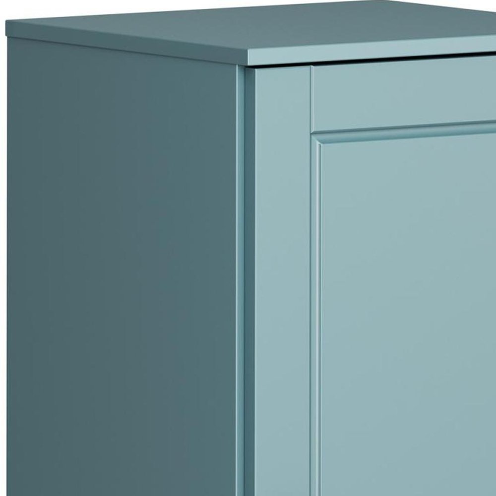 17" Aqua Solid Wood Single Door Linen Cabinet HomeRoots