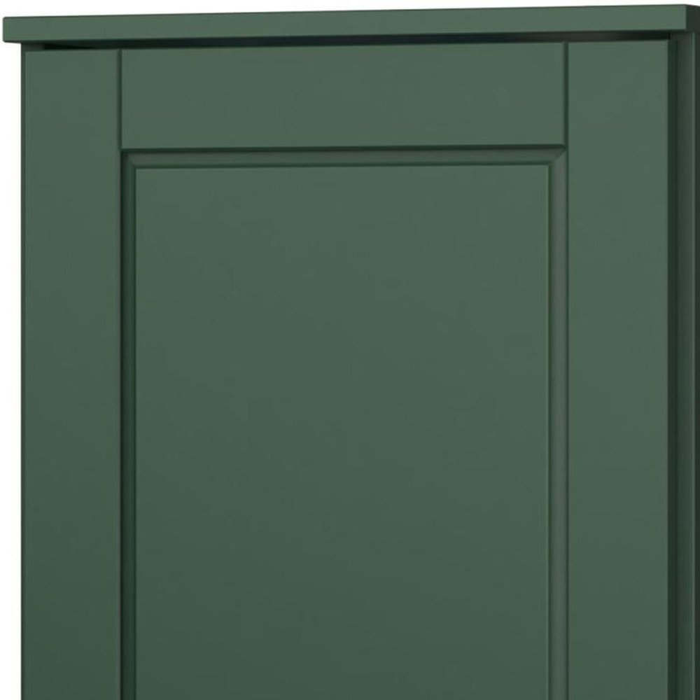 17" Green Solid Wood Single Door Linen Cabinet HomeRoots