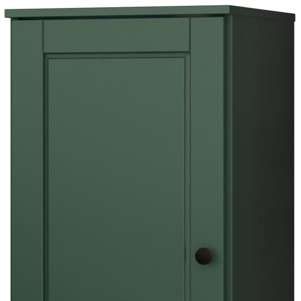 17" Green Solid Wood Single Door Linen Cabinet HomeRoots