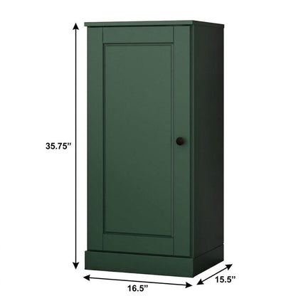17" Green Solid Wood Single Door Linen Cabinet HomeRoots