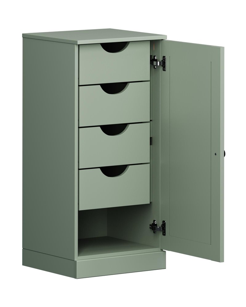 17" Sage Solid Wood Single Door Linen Cabinet HomeRoots
