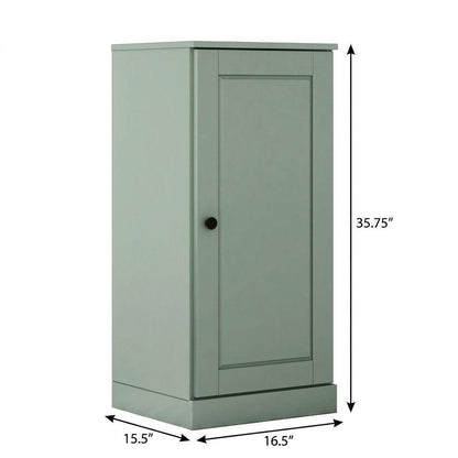 17" Sage Solid Wood Single Door Linen Cabinet HomeRoots