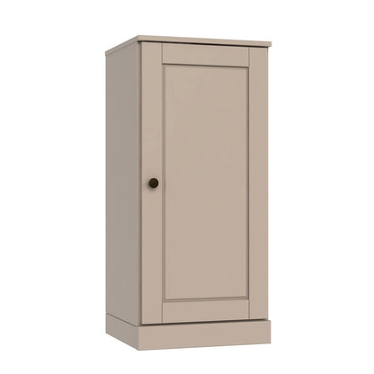 17" Beige Solid Wood Single Door Linen Cabinet HomeRoots
