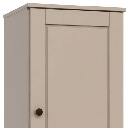 17" Beige Solid Wood Single Door Linen Cabinet