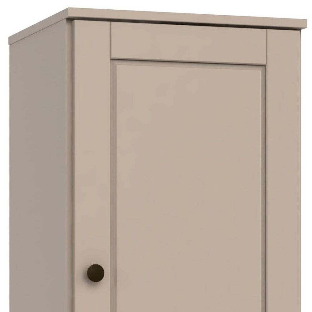 17" Beige Solid Wood Single Door Linen Cabinet HomeRoots