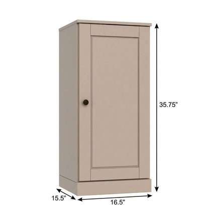 17" Beige Solid Wood Single Door Linen Cabinet HomeRoots