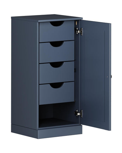 17" French Blue Solid Wood Single Door Linen Cabinet HomeRoots