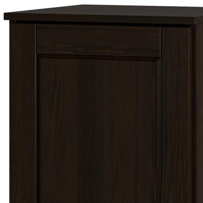 17" Espresso Solid Wood Single Door Linen Cabinet HomeRoots