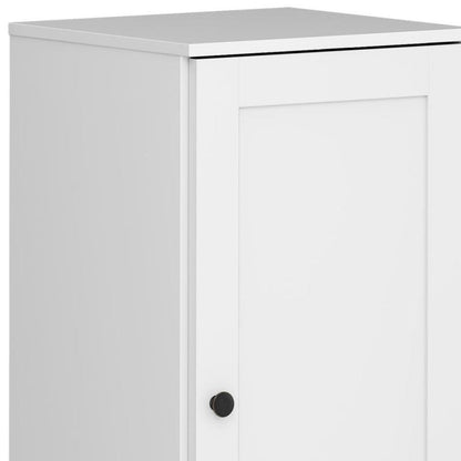 17" White Solid Wood Single Door Linen Cabinet HomeRoots