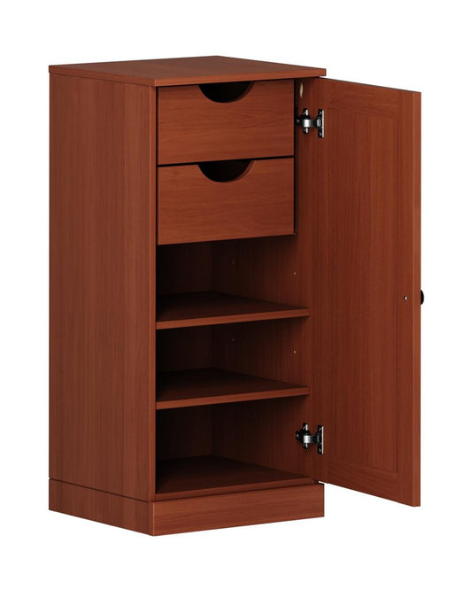 17" Coffee Solid Wood Single Door Linen Cabinet