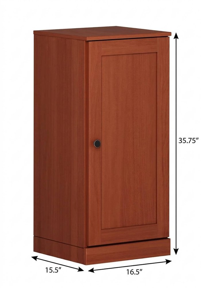 17" Coffee Solid Wood Single Door Linen Cabinet — view 4
