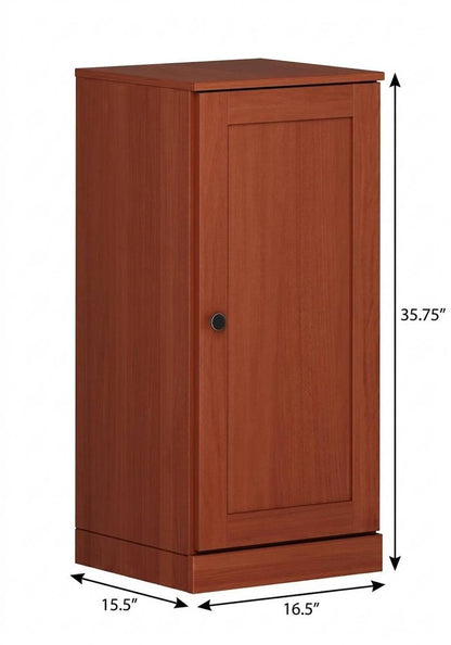 17" Coffee Solid Wood Single Door Linen Cabinet HomeRoots