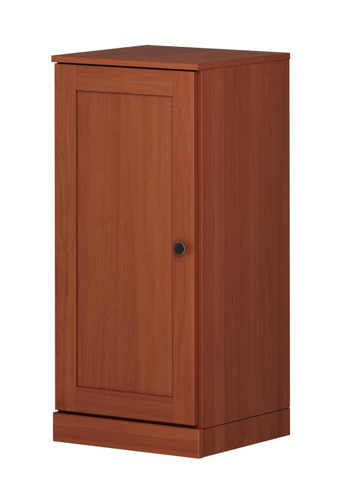 17" Coffee Solid Wood Single Door Linen Cabinet