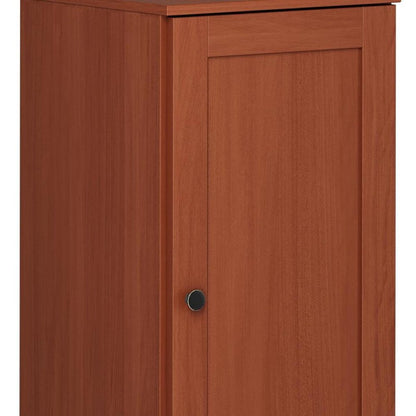 17" Coffee Solid Wood Single Door Linen Cabinet