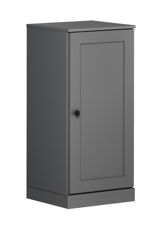 17" Gray Solid Wood Single Door Linen Cabinet