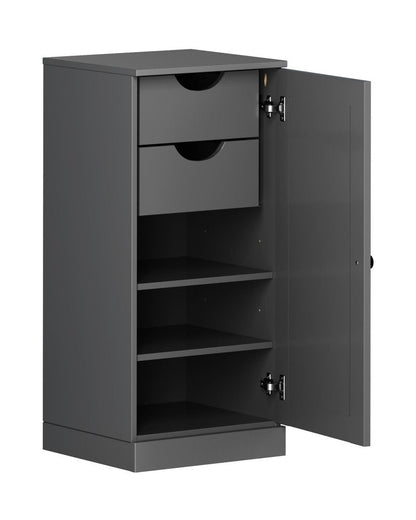 17" Gray Solid Wood Single Door Linen Cabinet HomeRoots