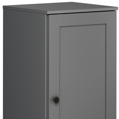 17" Gray Solid Wood Single Door Linen Cabinet HomeRoots