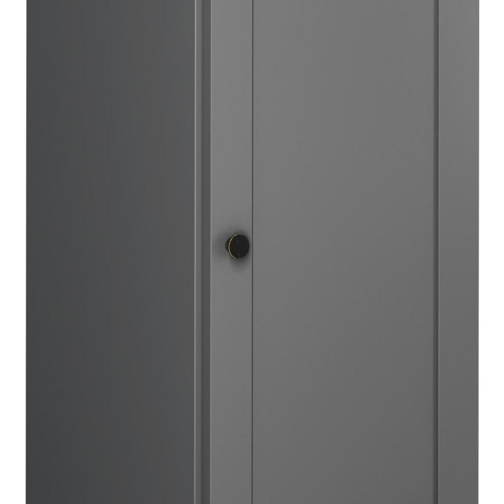 17" Gray Solid Wood Single Door Linen Cabinet
