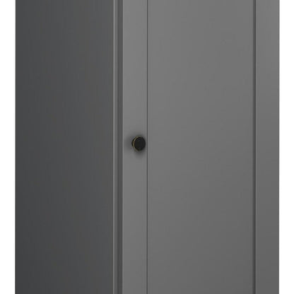17" Gray Solid Wood Single Door Linen Cabinet