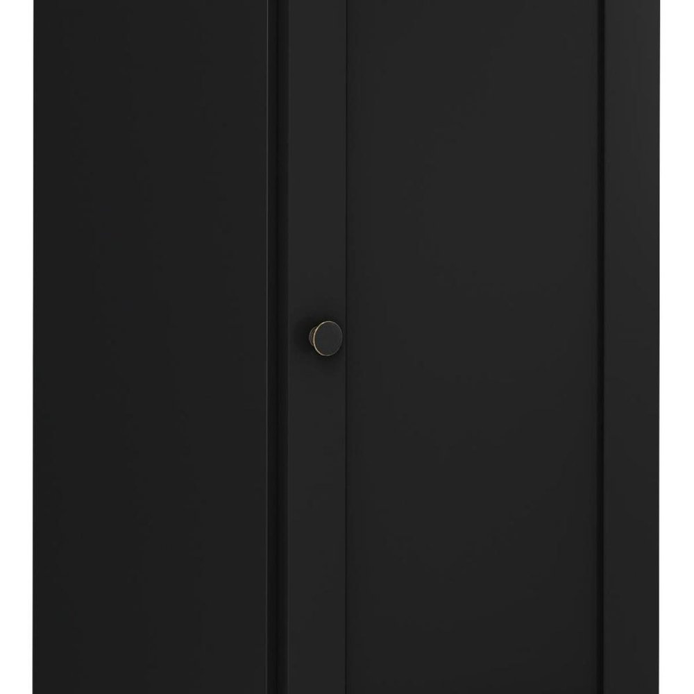 17" Black Solid Wood Single Door Linen Cabinet