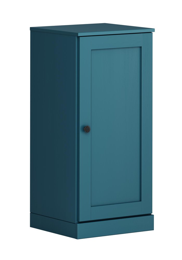 17" Teal Blue Solid Wood Single Door Linen Cabinet — view 2