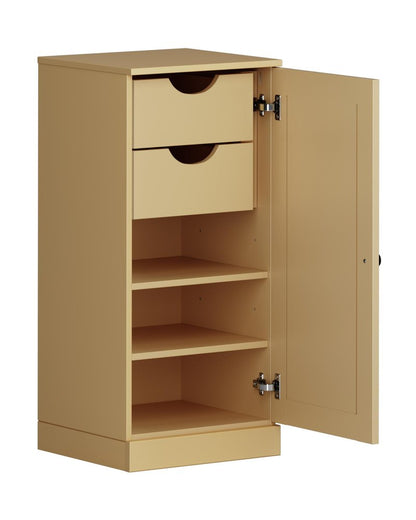 17" Yellow Solid Wood Single Door Linen Cabinet HomeRoots