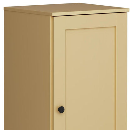 17" Yellow Solid Wood Single Door Linen Cabinet HomeRoots