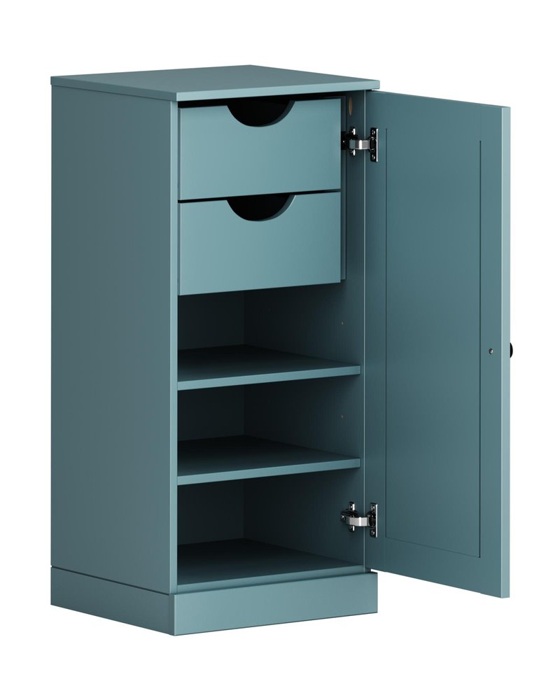 17" Aqua Solid Wood Single Door Linen Cabinet — view 2