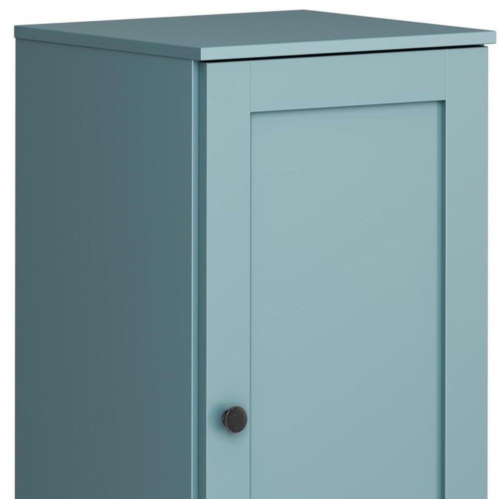 17" Aqua Solid Wood Single Door Linen Cabinet HomeRoots