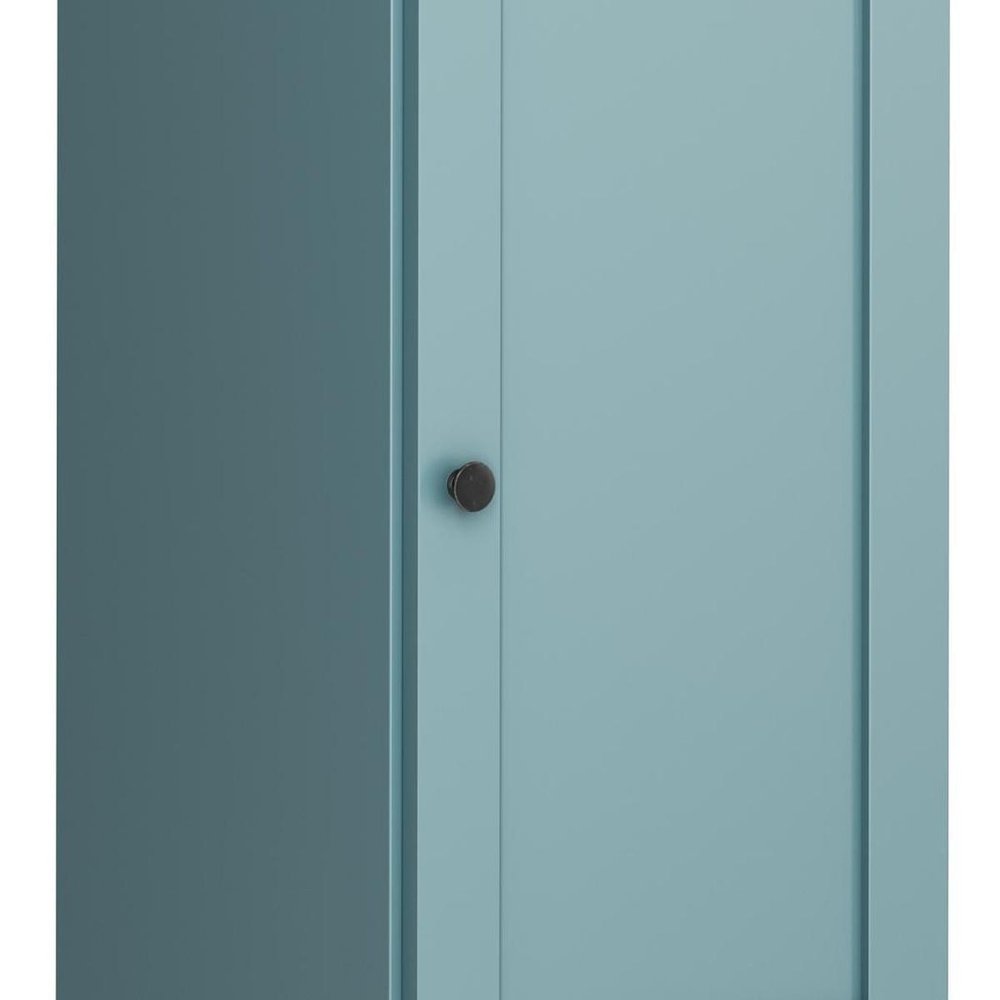 17" Aqua Solid Wood Single Door Linen Cabinet
