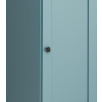 17" Aqua Solid Wood Single Door Linen Cabinet