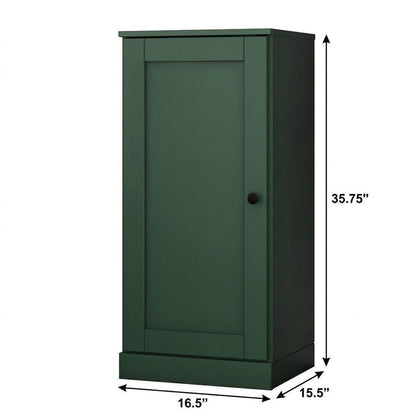 17" Green Solid Wood Single Door Linen Cabinet HomeRoots