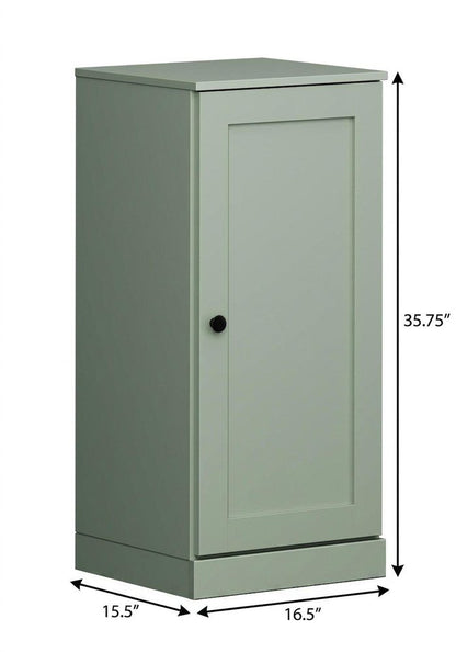 17" Sage Solid Wood Single Door Linen Cabinet HomeRoots