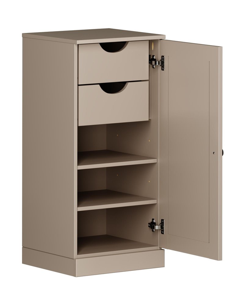 17" Beige Solid Wood Single Door Linen Cabinet HomeRoots